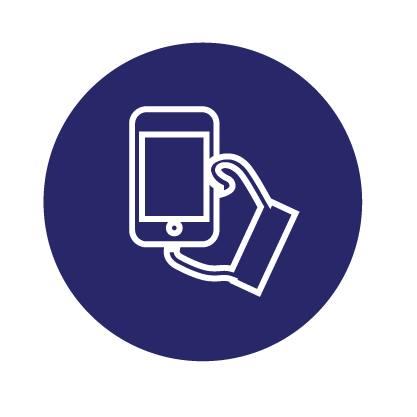 icon of a hand holding a smartphone